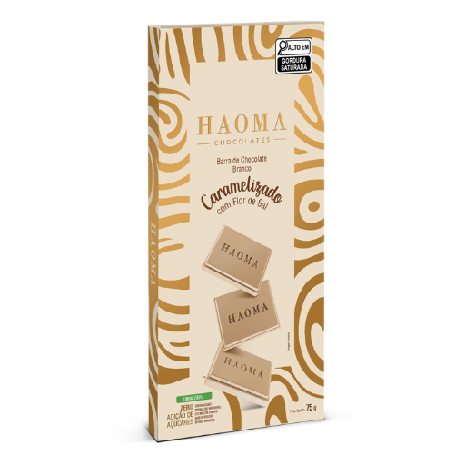 Barra Chocolate Branco Caramelizado com Flor de Sal  Linha Stevia - 75g